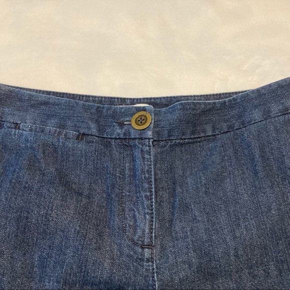 Ann Taylor LOFT Flat Front Dark Denim Jean Shorts 4 - Picture 4 of 14